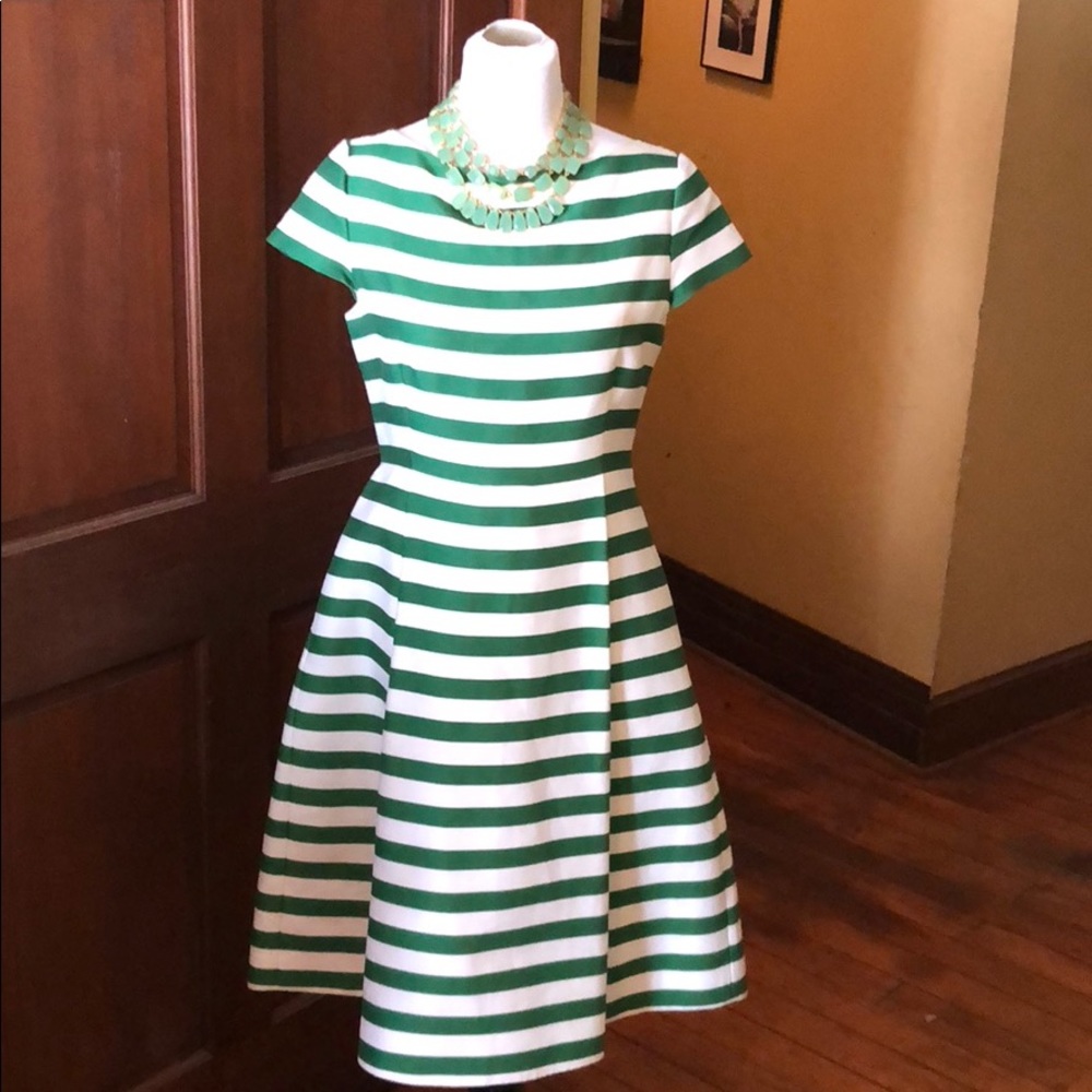 Kate Spade Green Stripe fit and flare